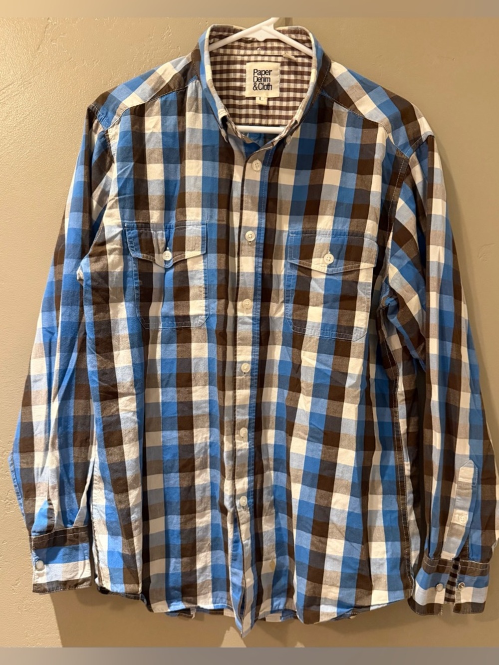 Paper Denim and Cloth Long Sleeve Button Down Shirt Size Large